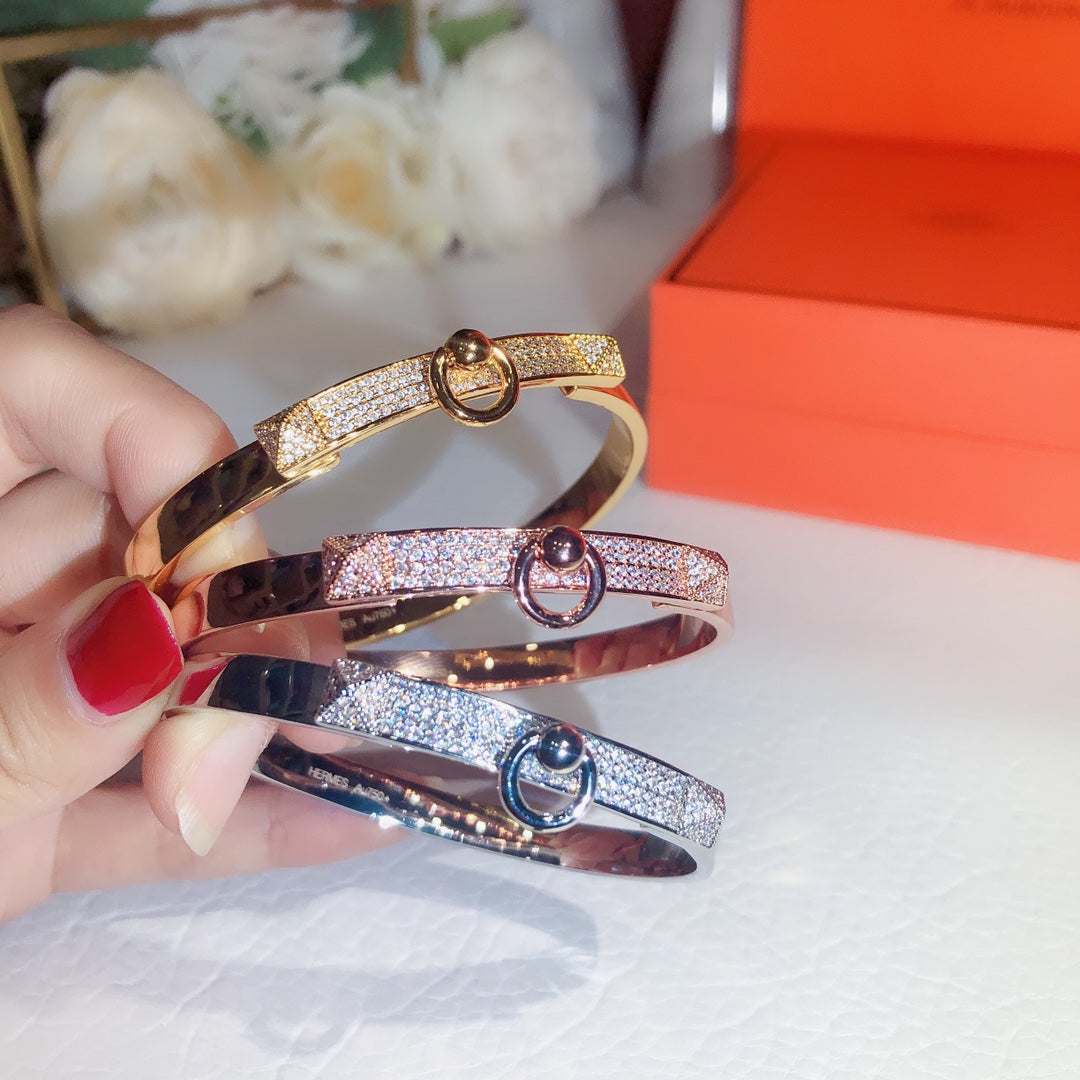18K Collier De Chien Diamond Hermes Bracelet