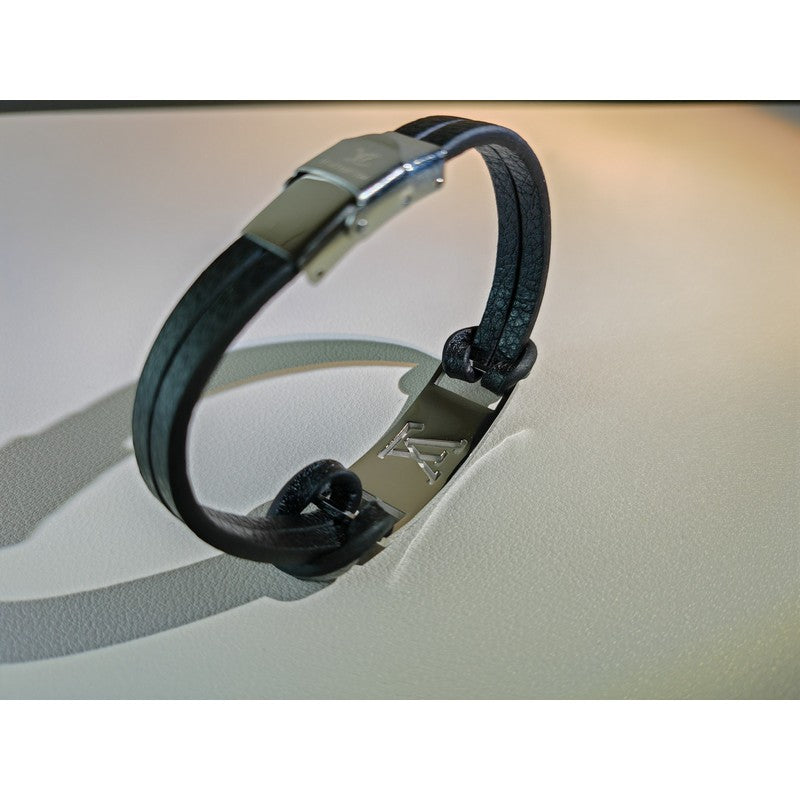 18K Louis Vuitton Leather Bracelet