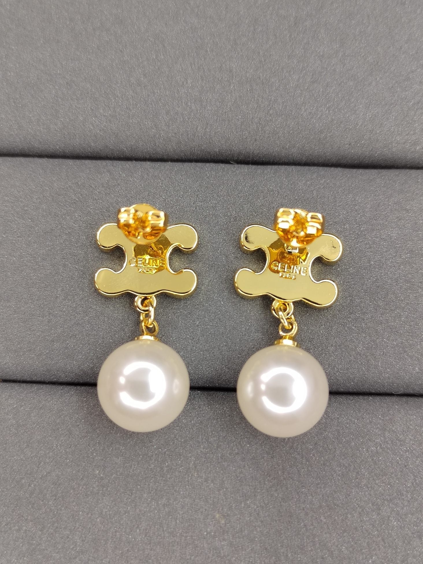 18K Celine Pearls Earrings
