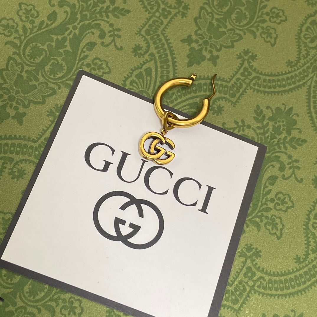 18K Double Gucci Hollow Earrings