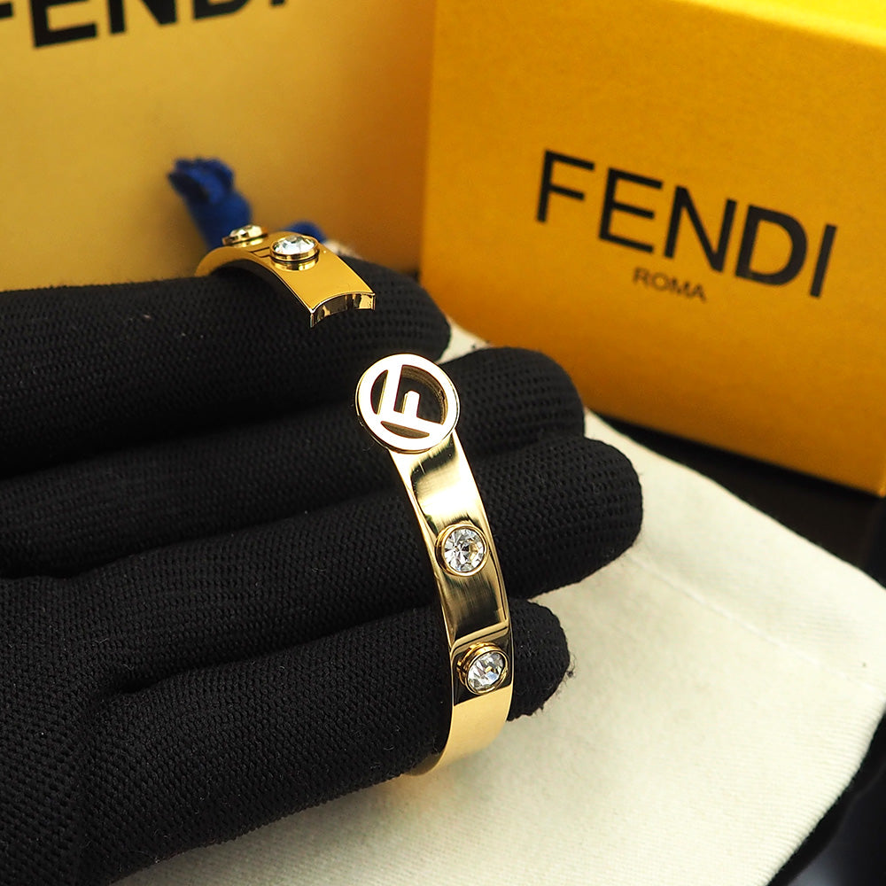 18K Fendi Is Crystals Bracelet