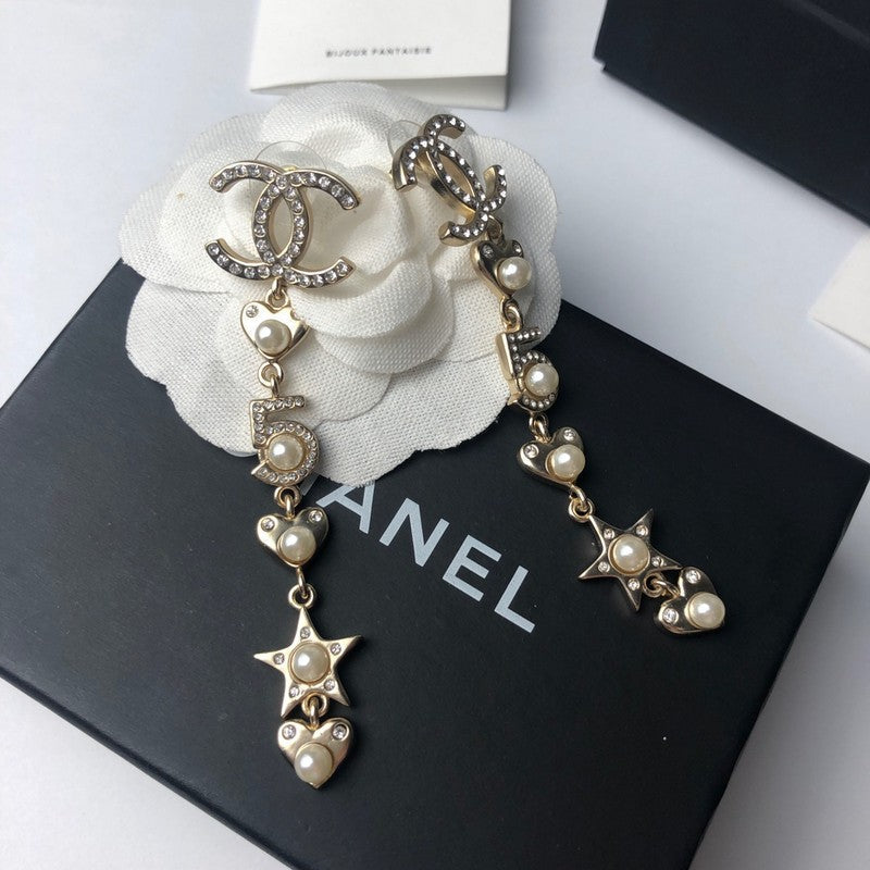 18K  Chanel No.5 Long Earrings