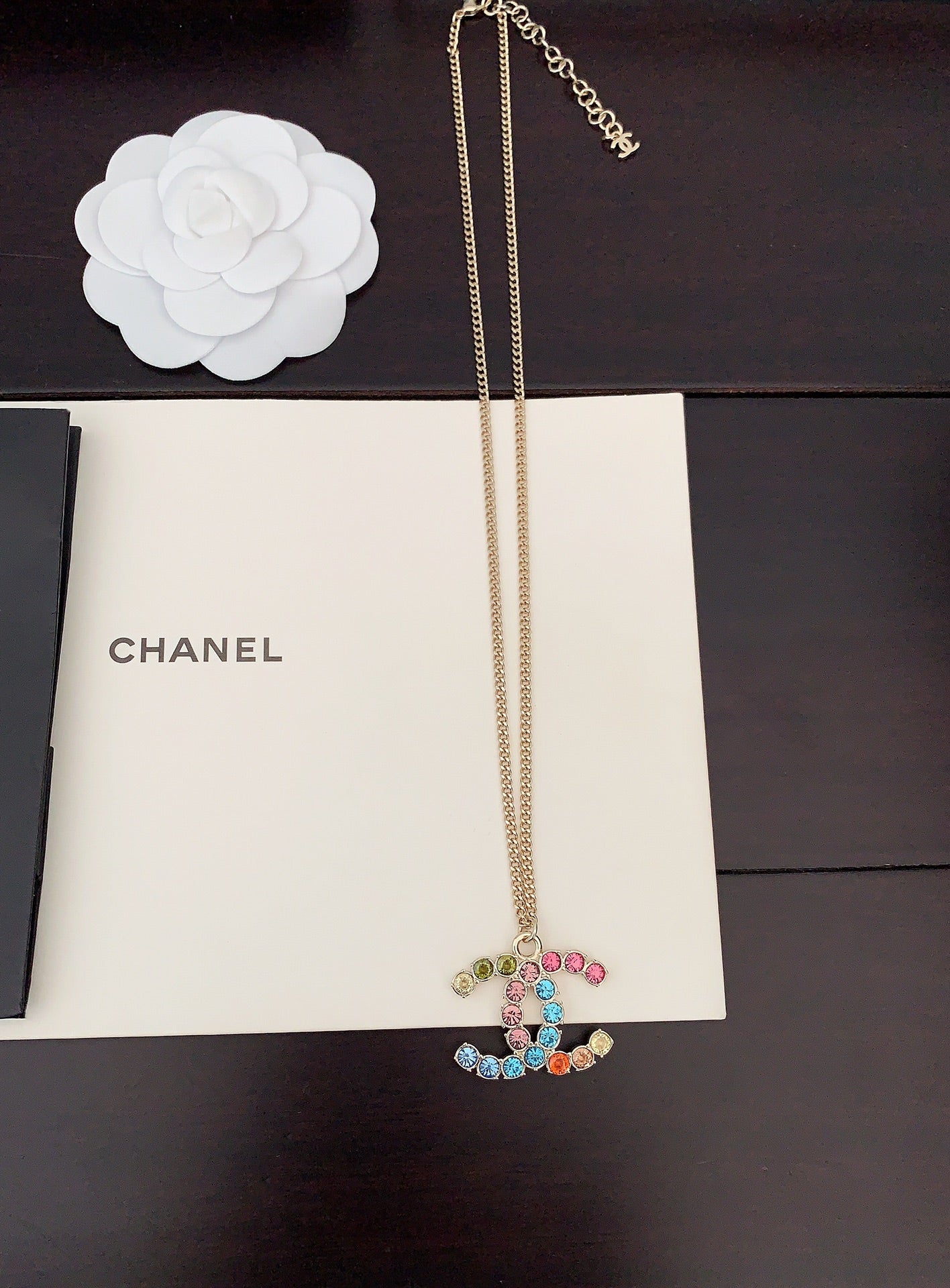 18K  Chanel Color Crystals Necklace