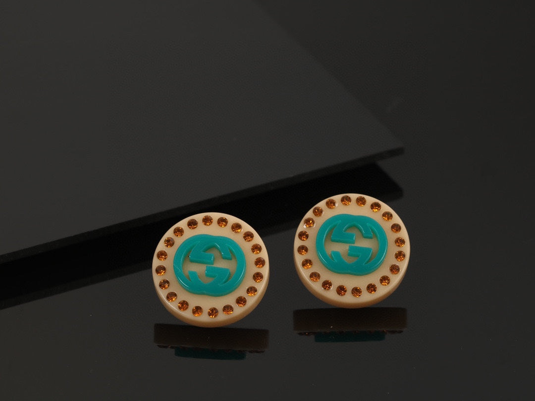 18K Double Gucci Resin Earrings