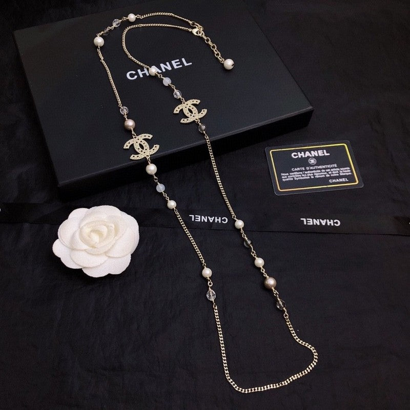 18K  Chanel Long Pearl Necklace