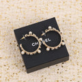 18K  Chanel Pearl Crystal Earrings