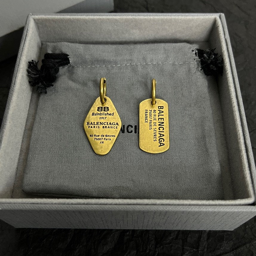 18K Balenciaga Plate Earrings