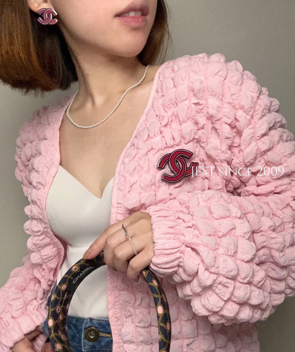 18K  Chanel Pink Earrings