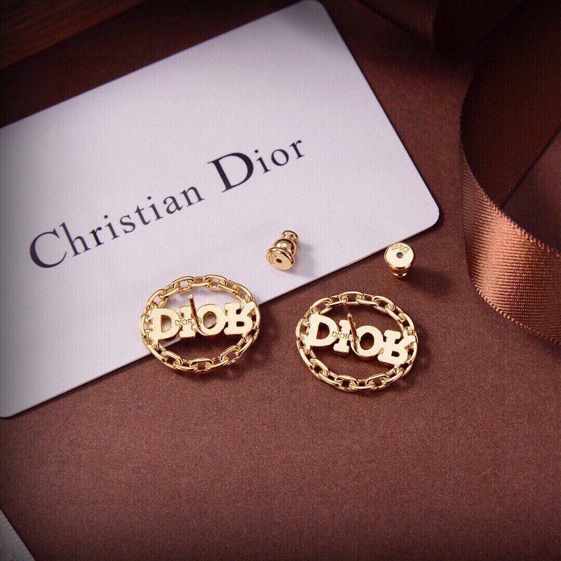 18K Dior Crystal Earrings