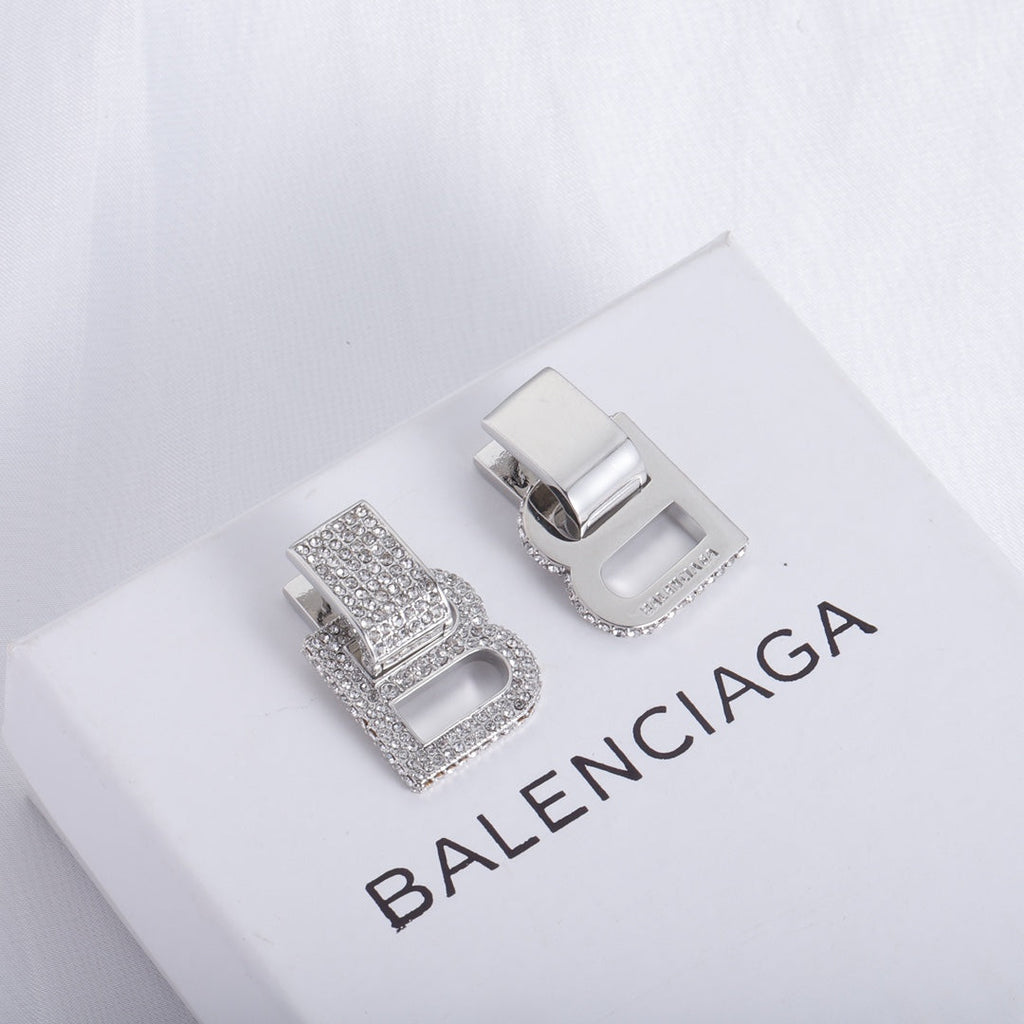 18K Balenciaga Hourglass Diamond Earrings
