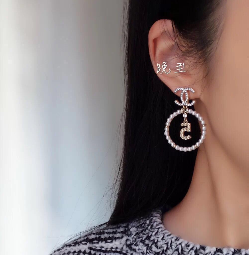 18K  Chanel No5 Perfume Pendant Earrings