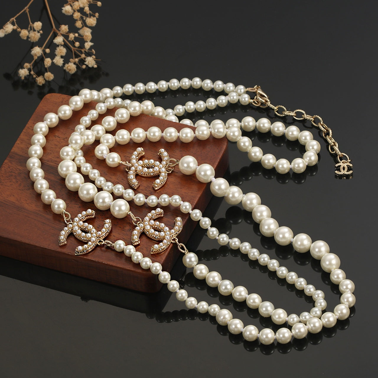 18K  Chanel Long Pearls Necklace