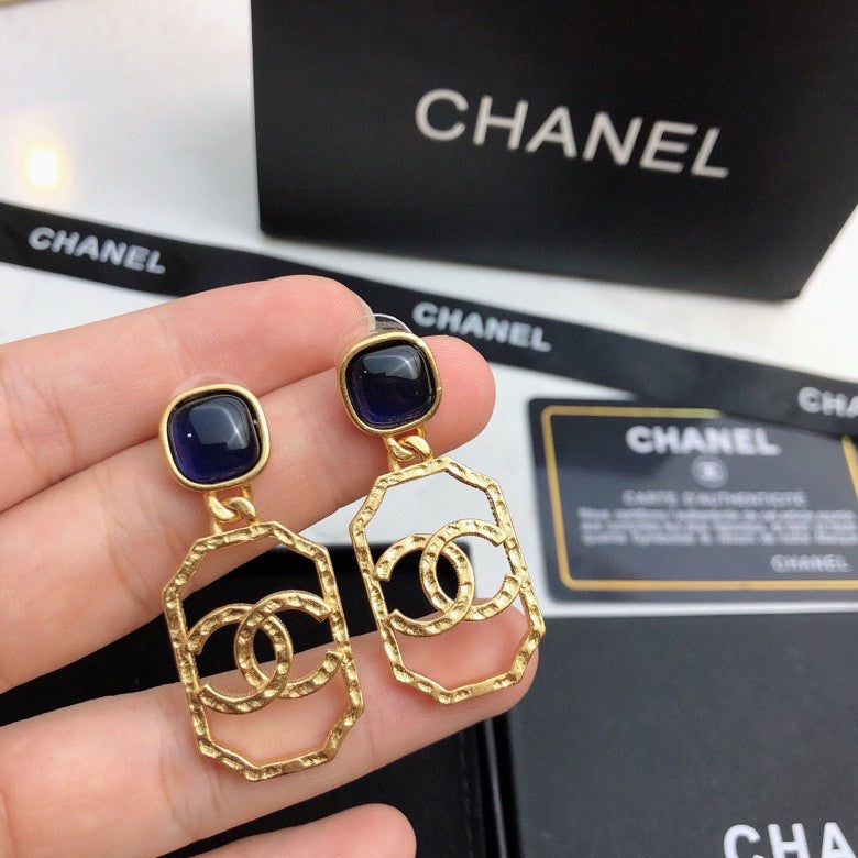 18K  Chanel Perfume Bottle Earrings