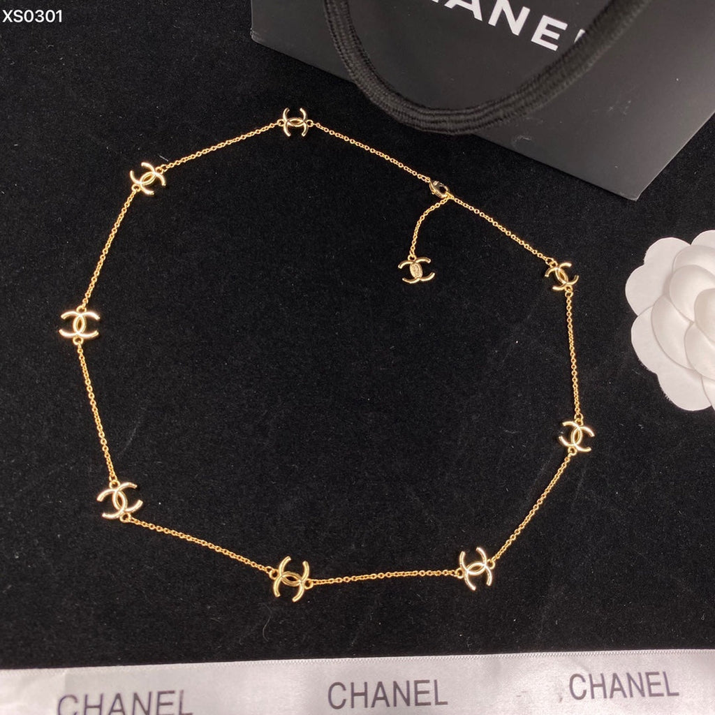 18K  Chanel Multi-Logo Necklace