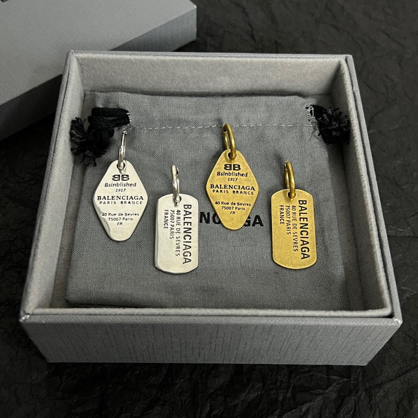 18K Balenciaga Plate Earrings