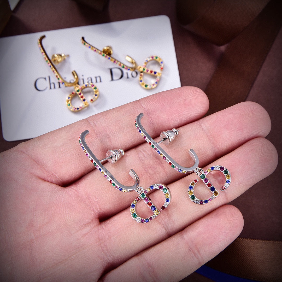 18K Dior 30 Montaigne Crystals Earrings