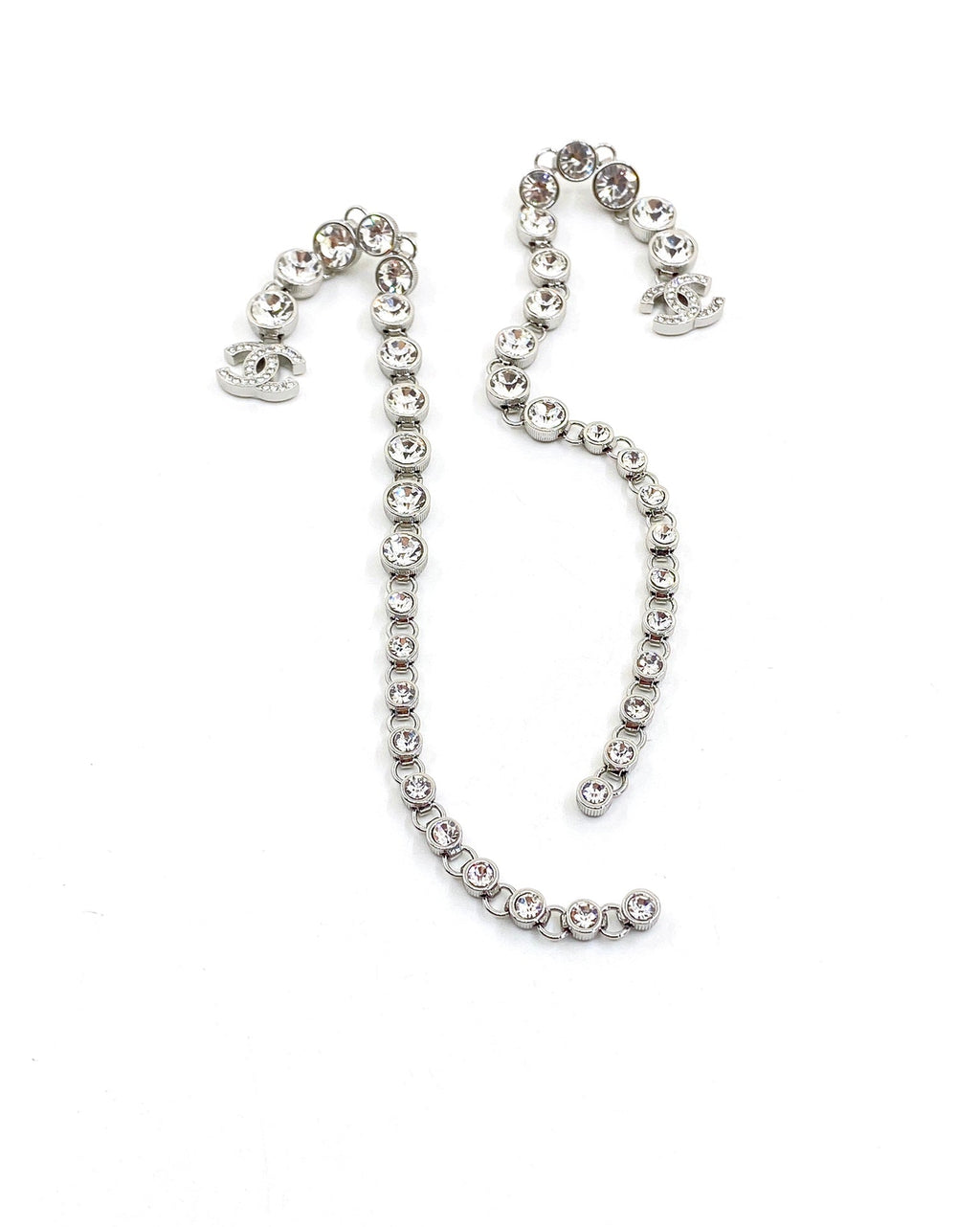 18K  Chanel Long Crystal Earrings