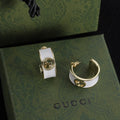 18K Double Gucci Color Enamel Earrings