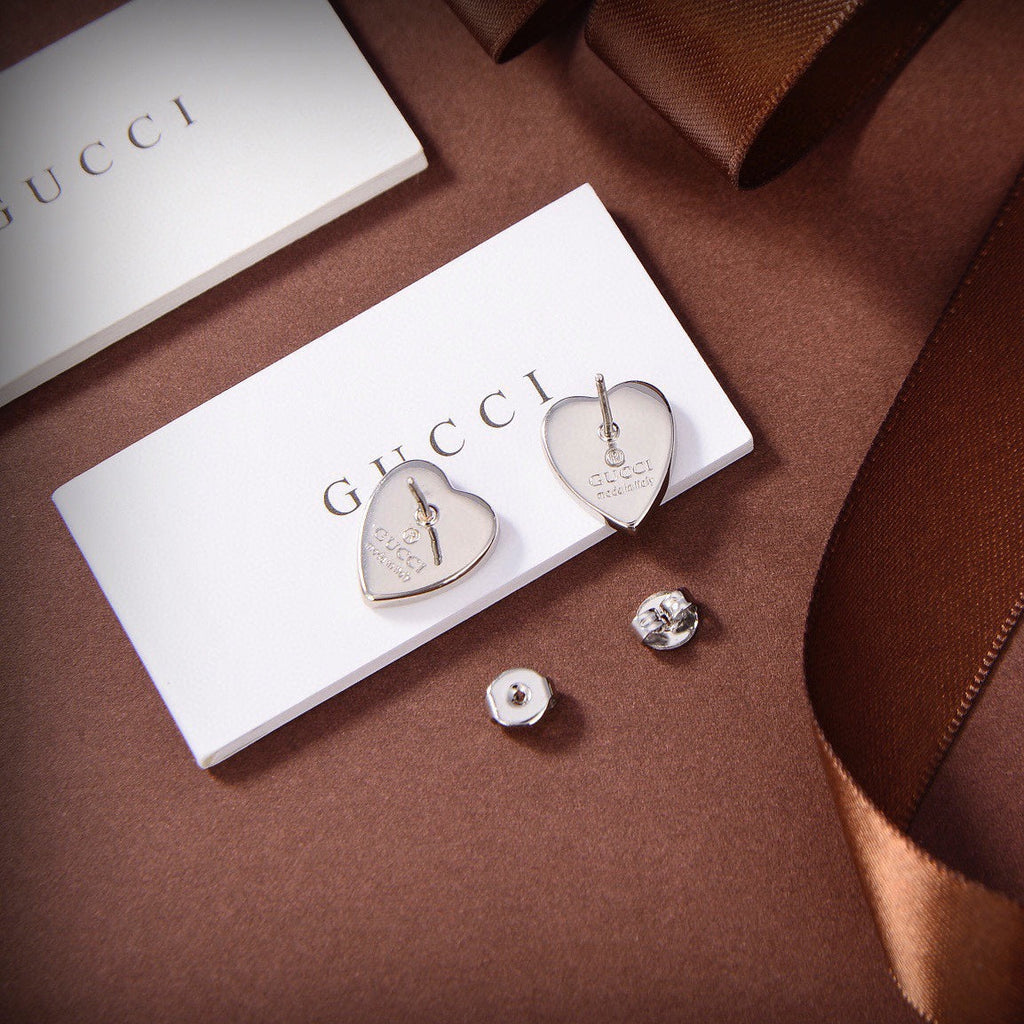 18K Double Gucci Heart Earrings