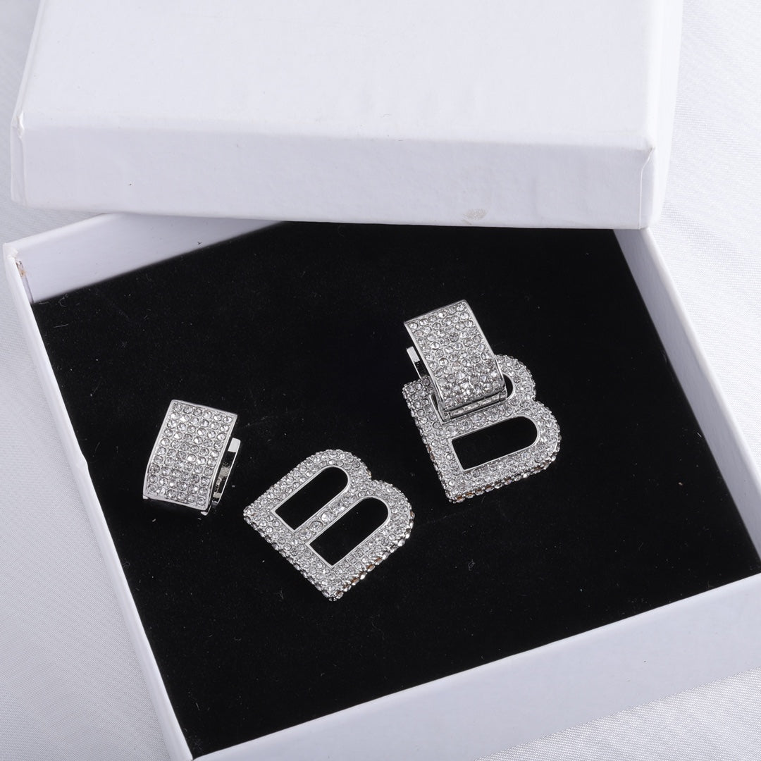 18K Balenciaga Hourglass Diamond Earrings