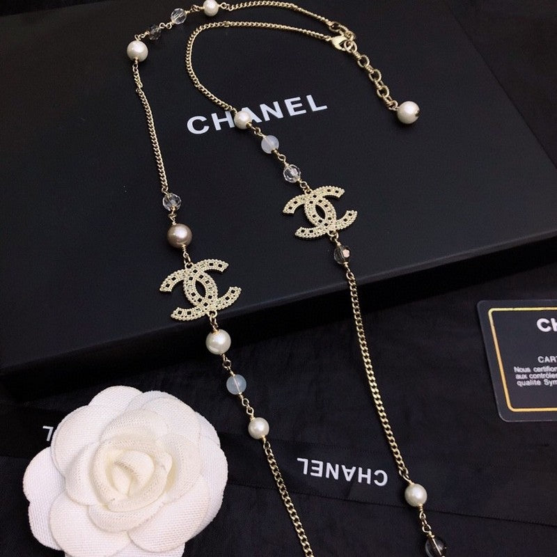 18K  Chanel Long Pearl Necklace