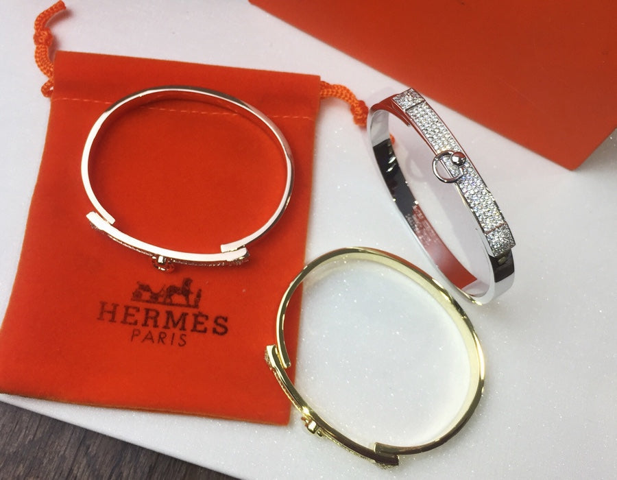 18K Collier De Chien Diamond Hermes Bracelet