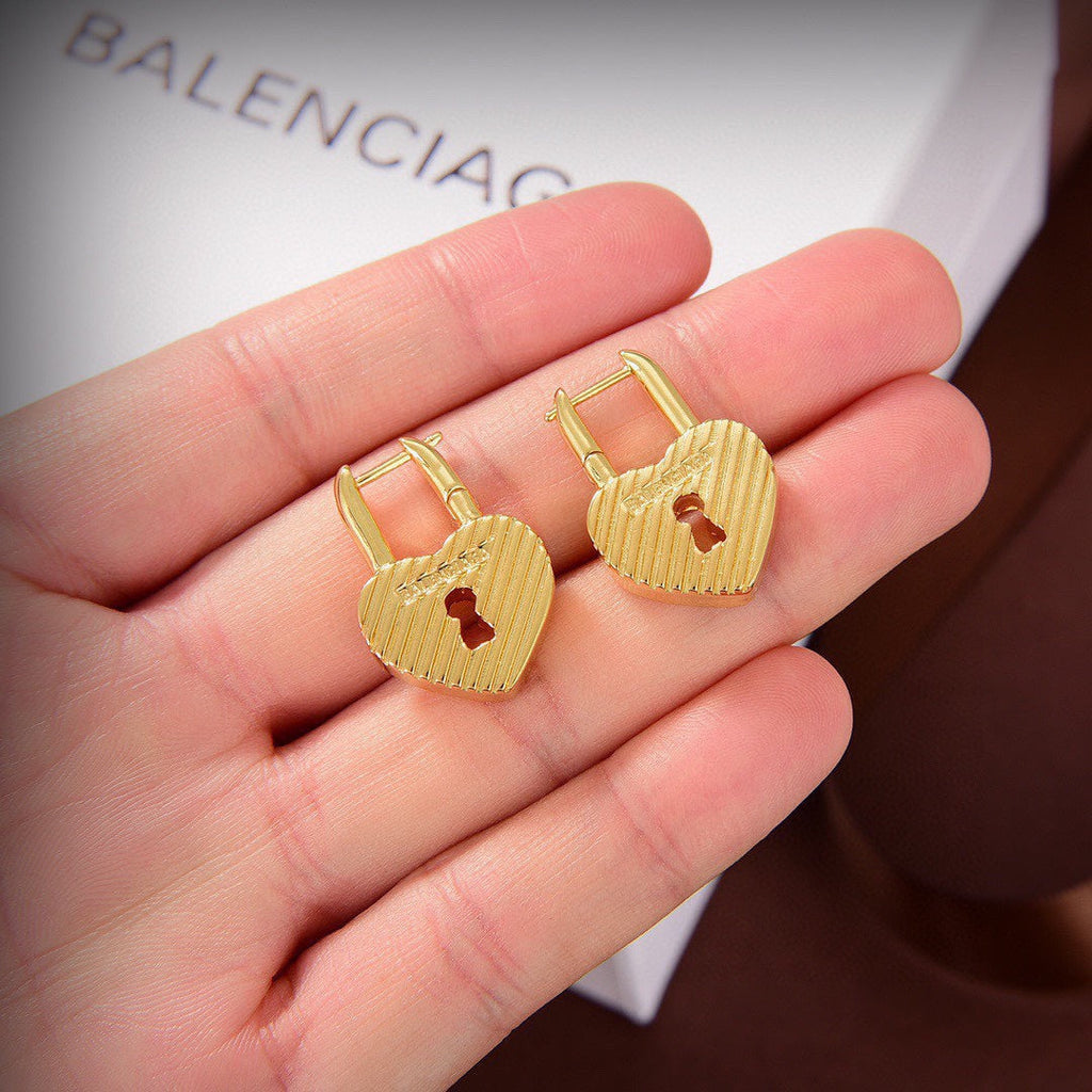 18K Balenciaga Hear Lock Earrings