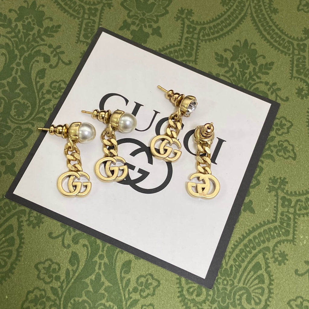 18K Double Gucci Chain Earrings