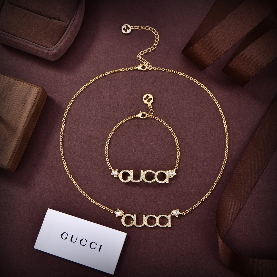 18K Double Gucci Embellished Script Letter Earrings
