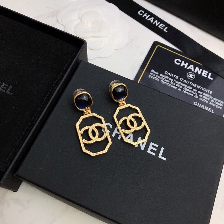 18K  Chanel Perfume Bottle Earrings