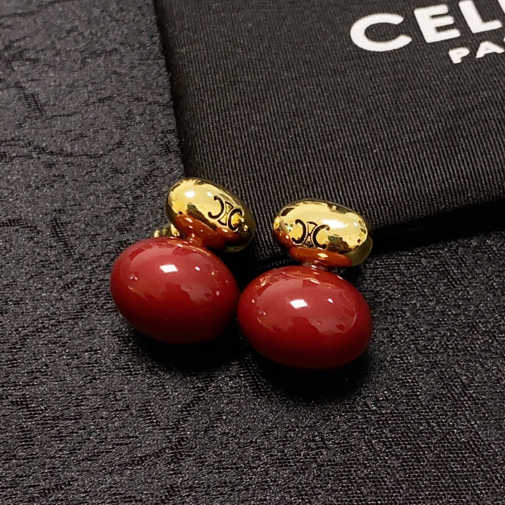 18K Celine Red Earrings