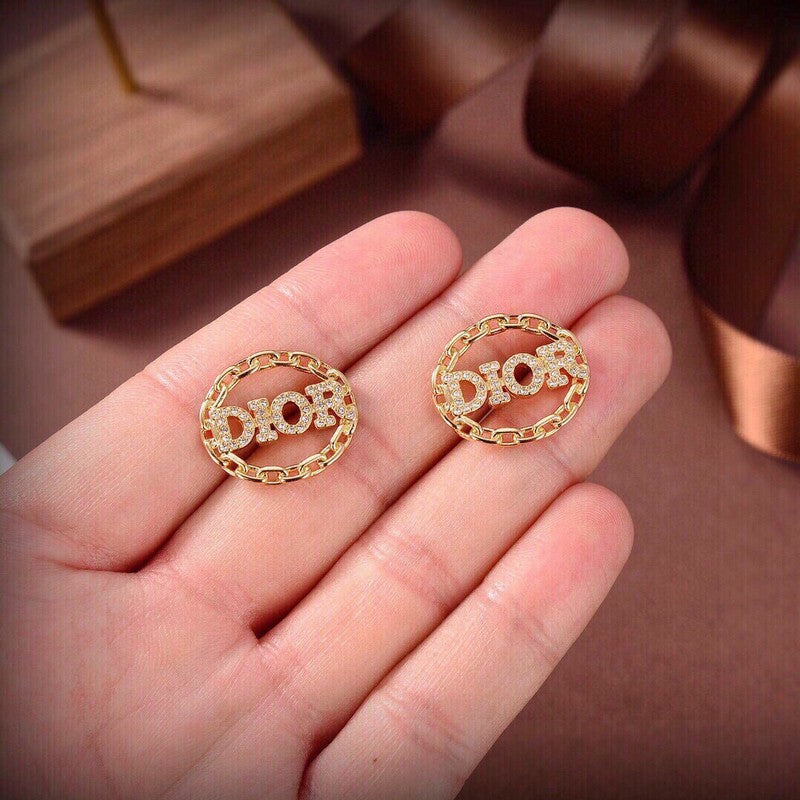 18K Dior Crystal Earrings