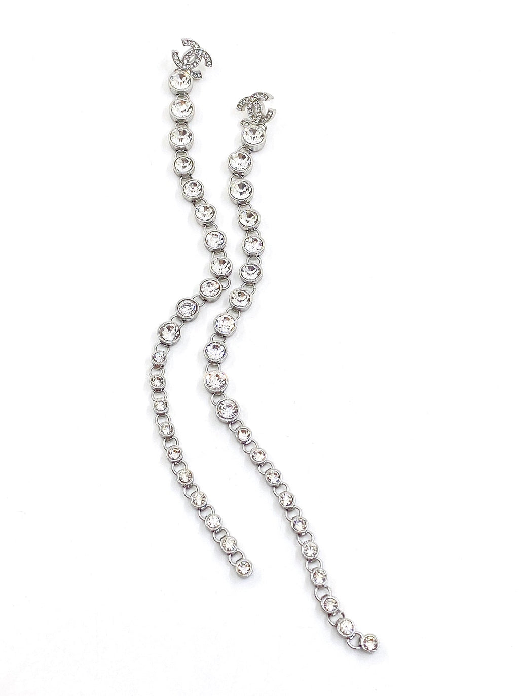 18K  Chanel Long Crystals Earrings