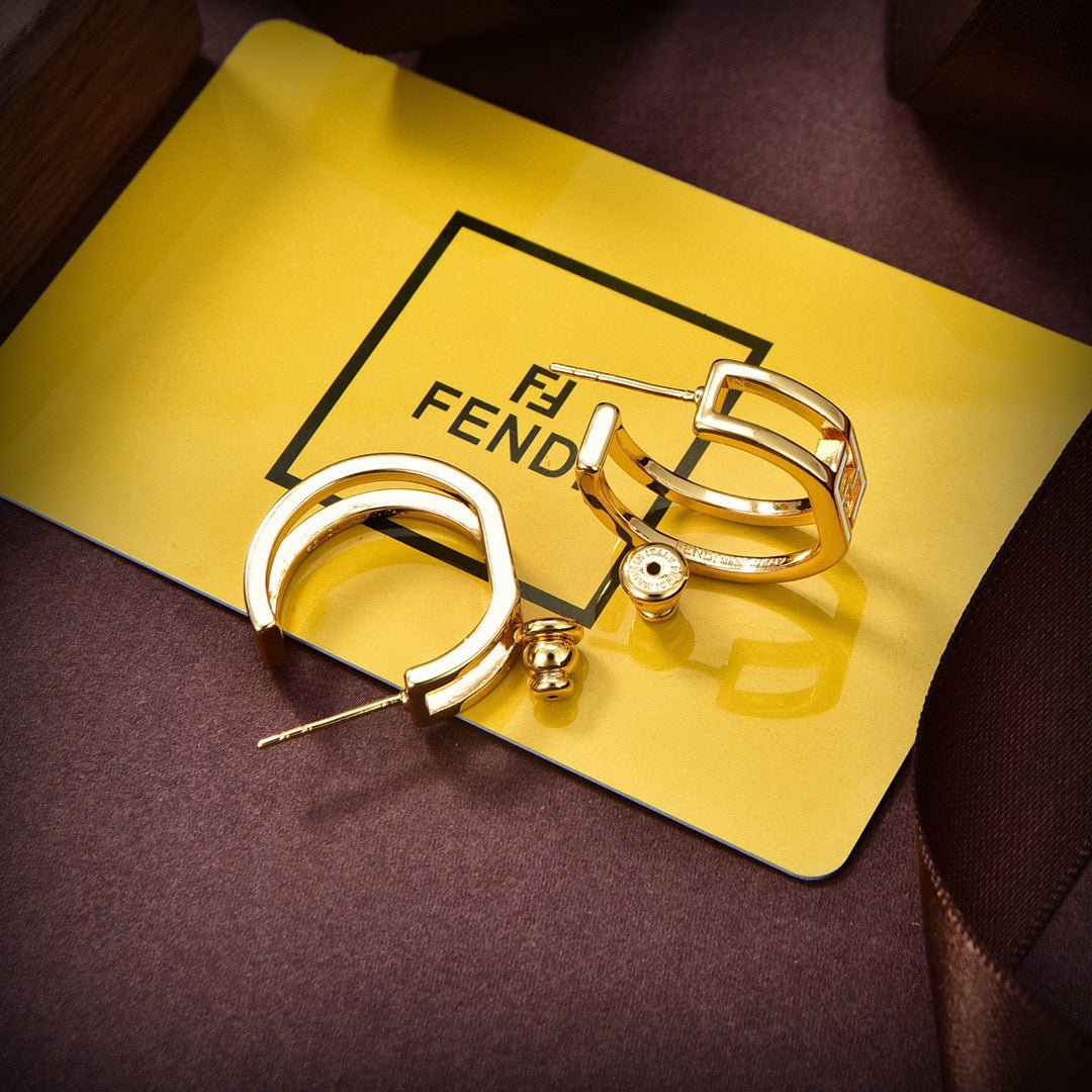 18K Fendi Forever Oval Earrings