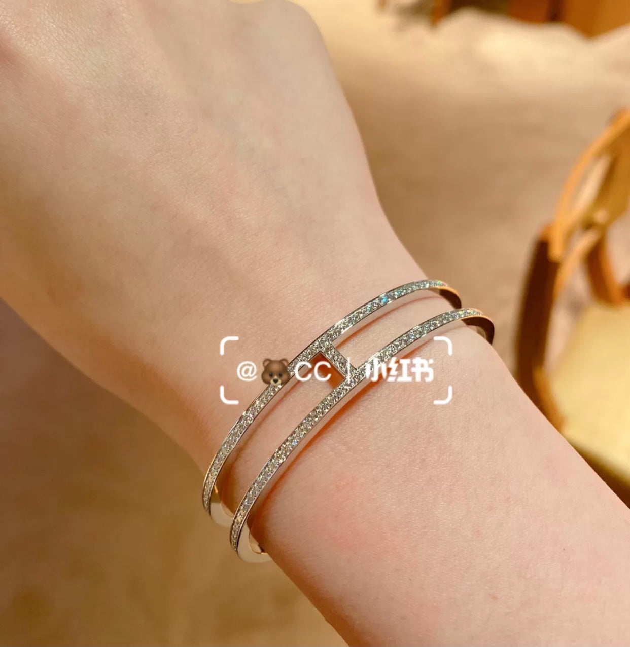 18K Ever Chain D¡¯ancre Cuff Diamond Hermes Bracelet