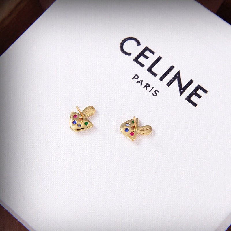 18K Celine Colorful Mushroom Earrings