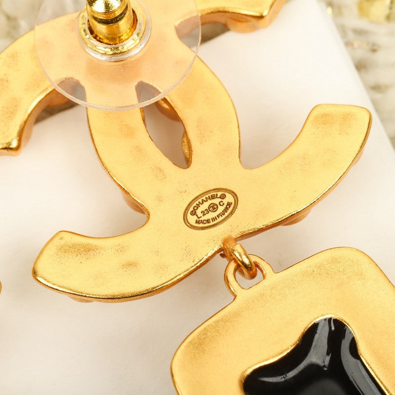 18K  Chanel Long Pearl Pendant Earrings