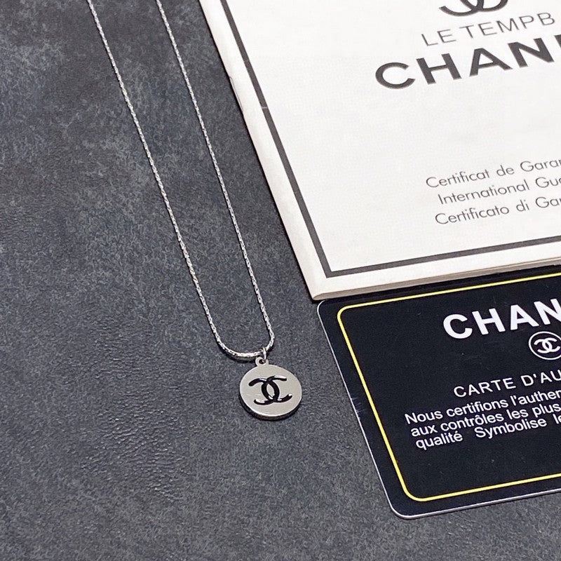 18K  Chanel Round Logo Necklace