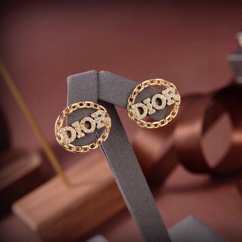 18K Dior Crystal Earrings