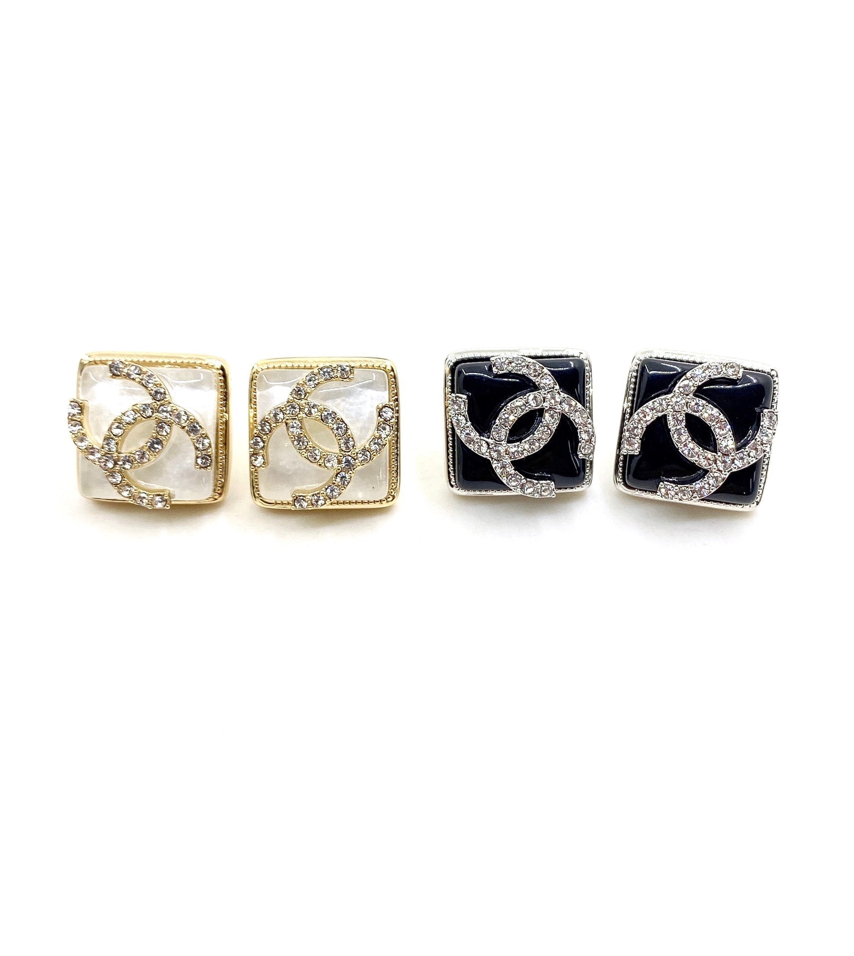 18K  Chanel Square Earrings