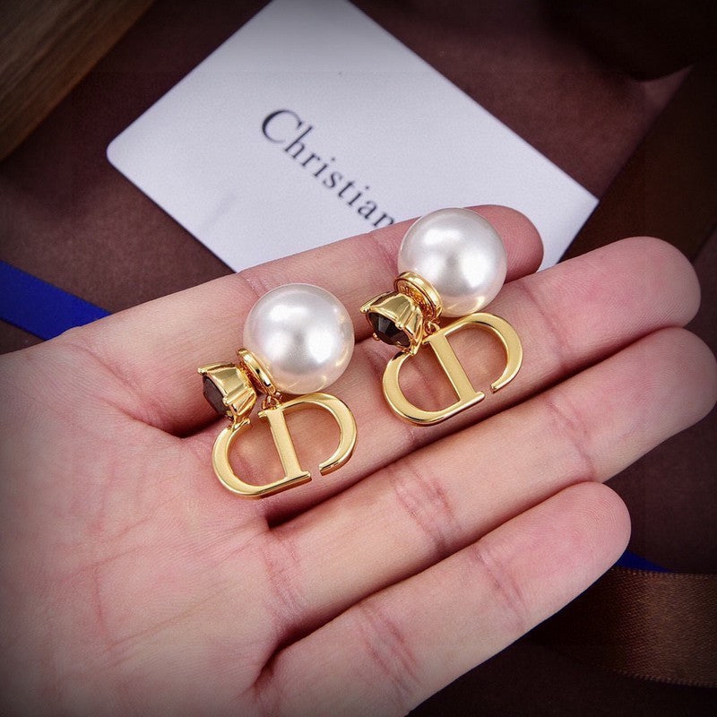 18K Dior Tribales Black Crystal Earrings
