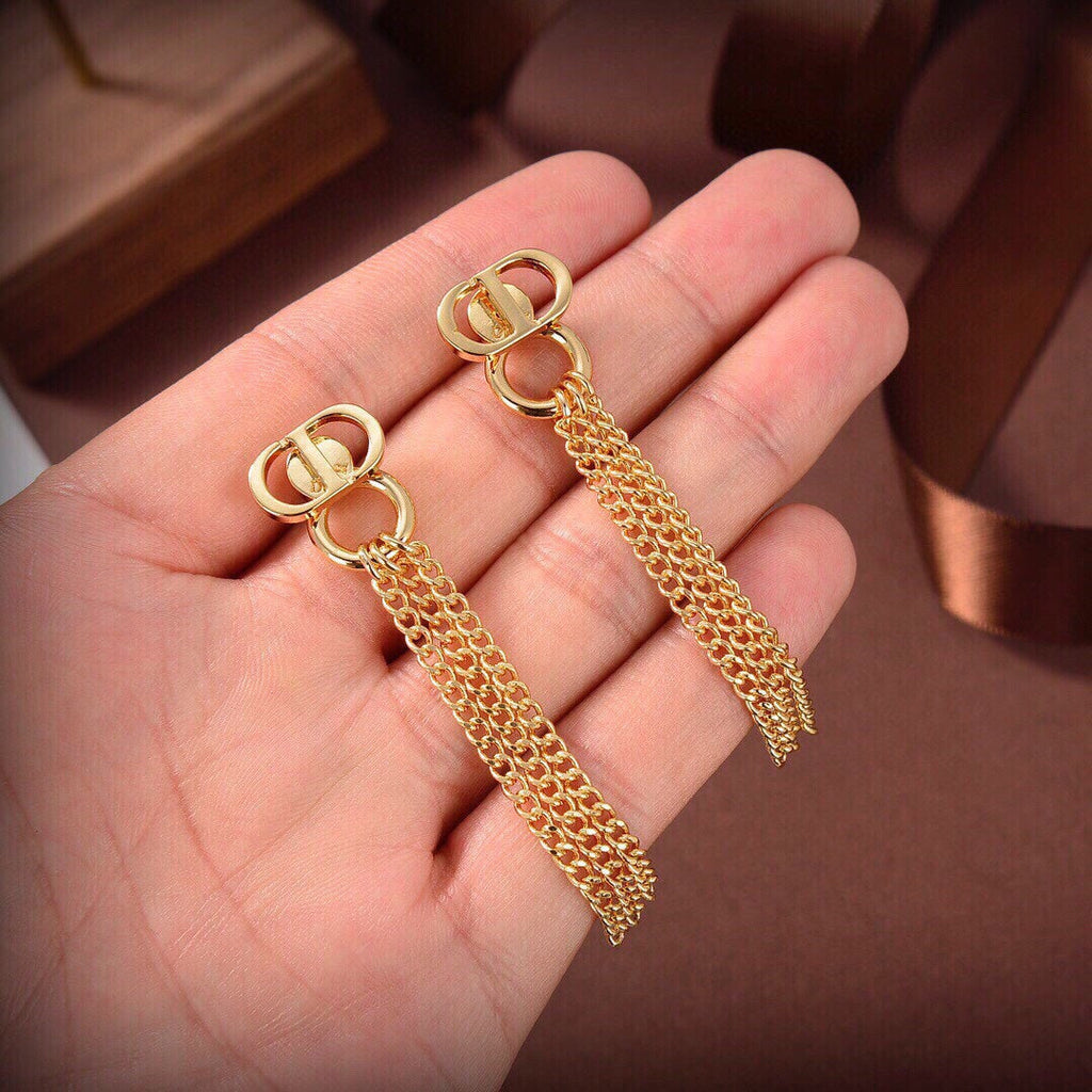 18K Dior 30 Montaigne Chain Earrings