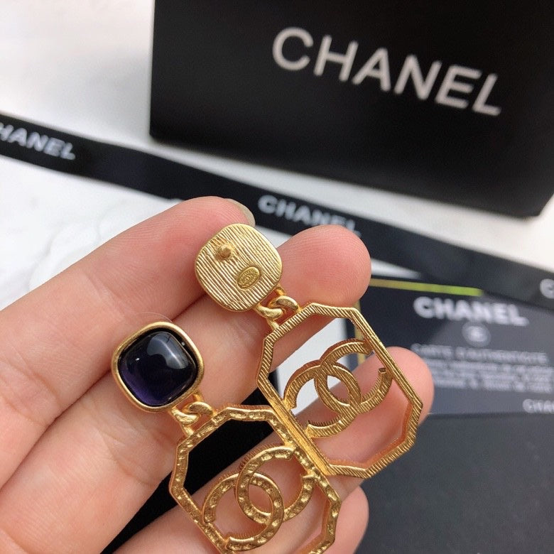 18K  Chanel Perfume Bottle Earrings