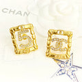 18K  Chanel No.5 Square Diamond Earrings