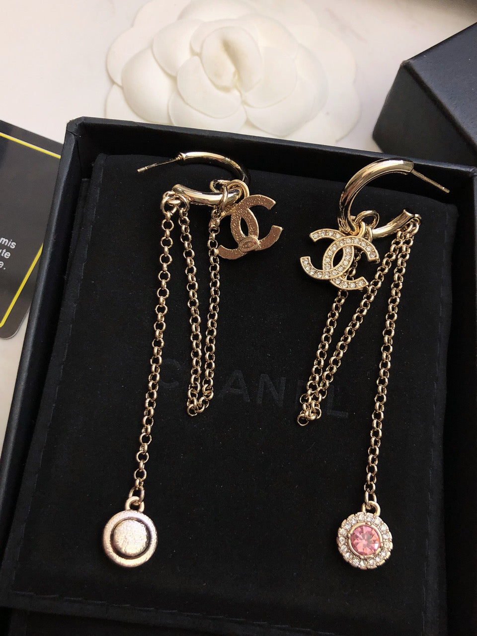 18K  Chanel Tassel Crystals Earrings