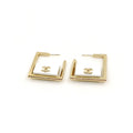 18K  Chanel White Bag Pendant Earrings