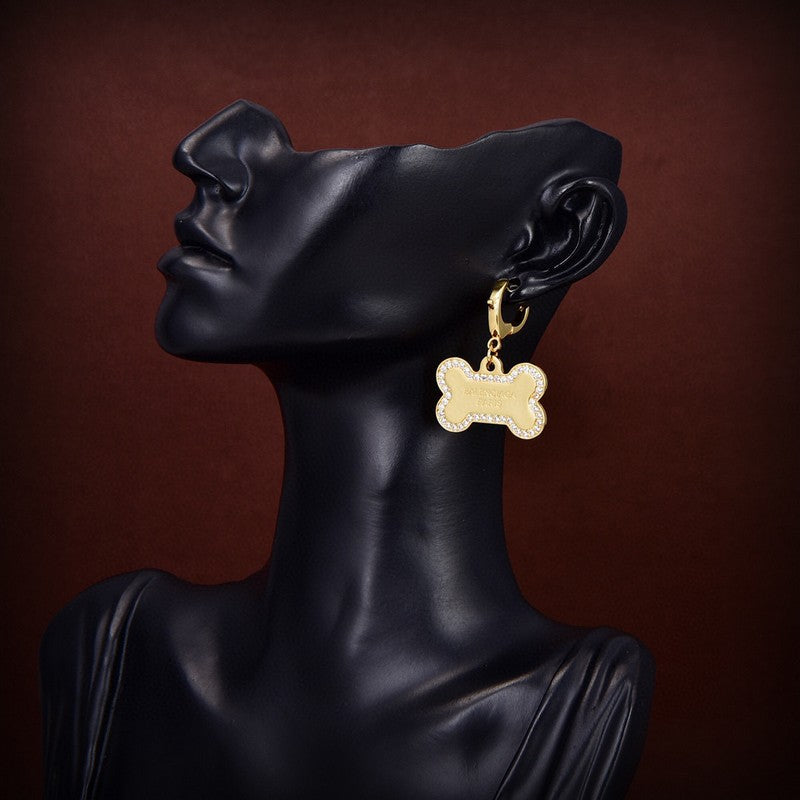 18K Balenciaga Diamond Gold Earrings