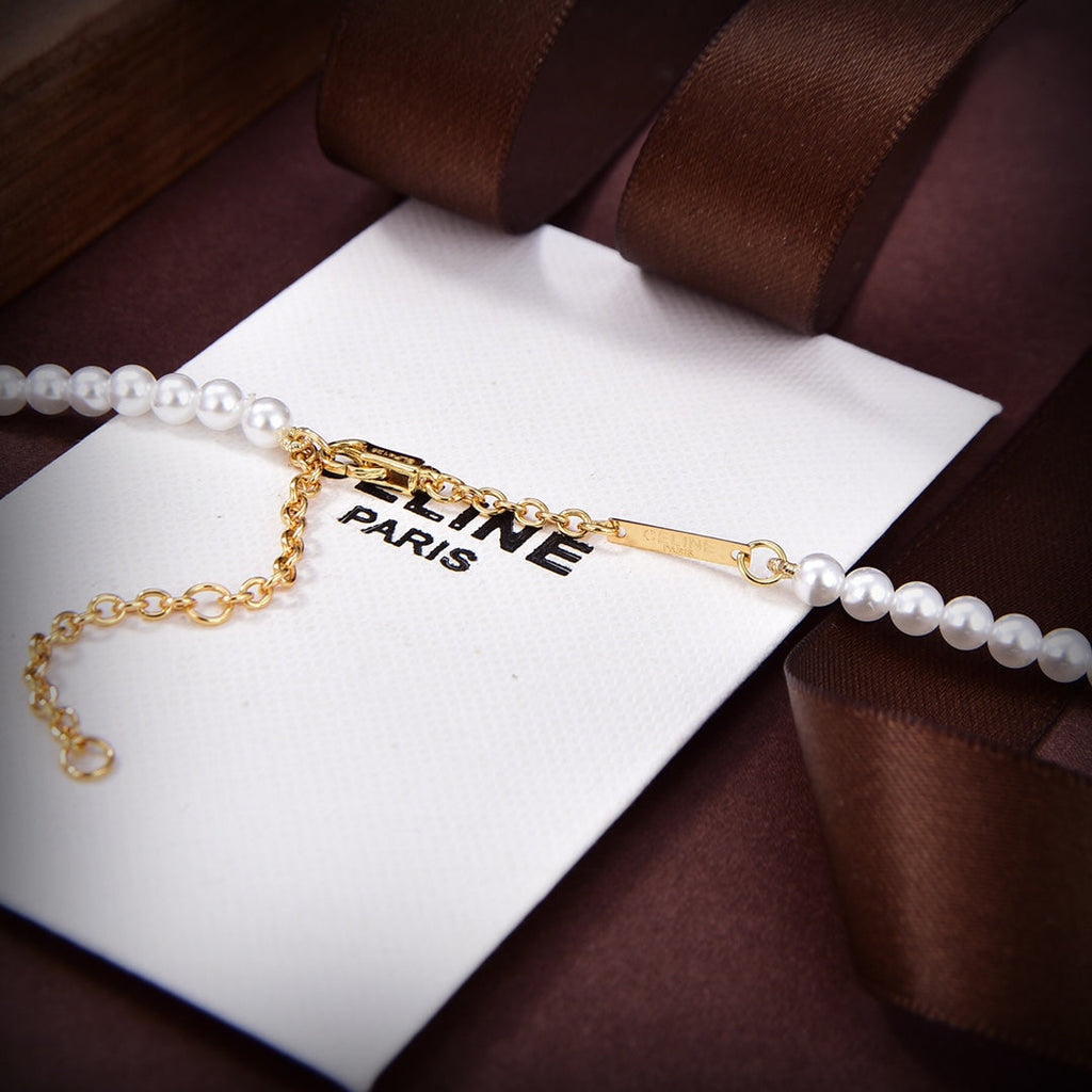 18K Celine Paris Pearls Bracelet