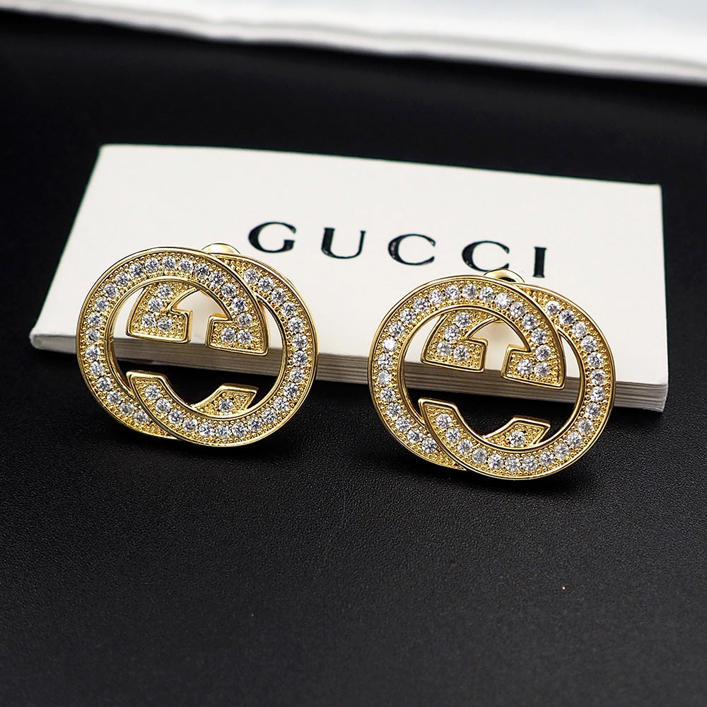 18K Double Gucci Diamonds Earrings
