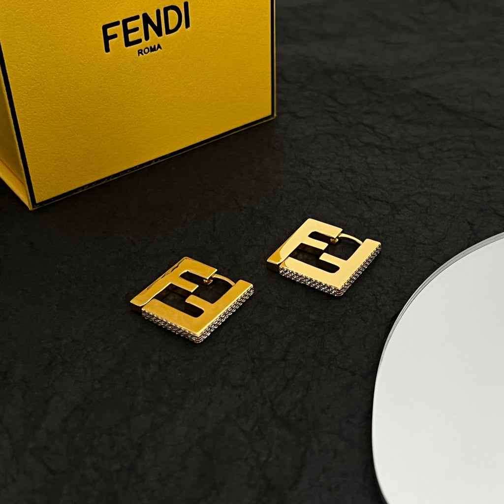 18K Fendi Forever Crystals Earrings